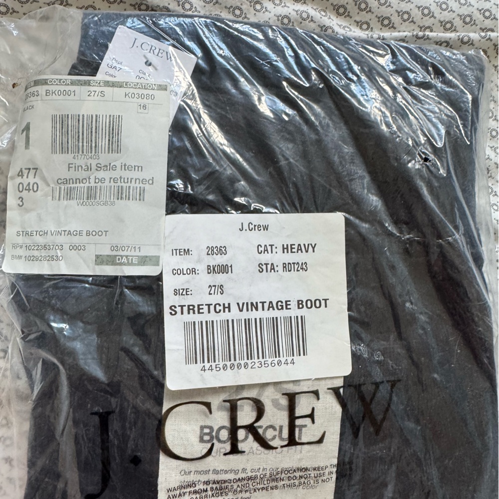 J. Crew Black Stretch Vintage Boot Cut cords